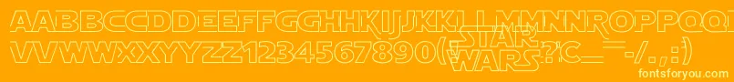 StarJediHollow Font – Yellow Fonts on Orange Background