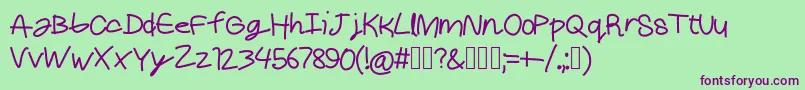 Cheddar Font – Purple Fonts on Green Background