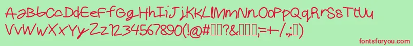 Cheddar Font – Red Fonts on Green Background