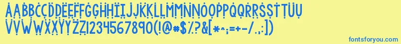 Kgwhyyougottabesomean2 Font – Blue Fonts on Yellow Background