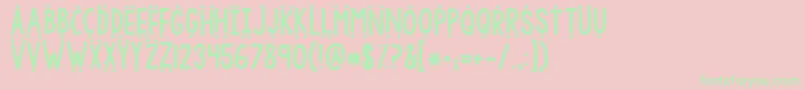 Kgwhyyougottabesomean2 Font – Green Fonts on Pink Background
