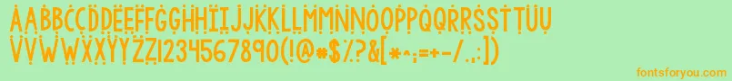 Kgwhyyougottabesomean2 Font – Orange Fonts on Green Background