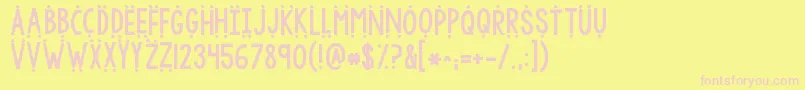 Kgwhyyougottabesomean2 Font – Pink Fonts on Yellow Background