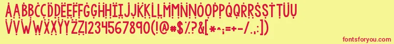 Kgwhyyougottabesomean2 Font – Red Fonts on Yellow Background