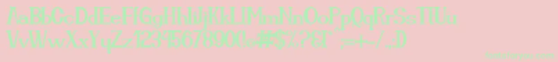Cassiope-Schriftart – Grüne Schriften auf rosa Hintergrund
