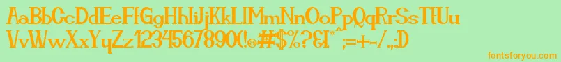 Cassiope Font – Orange Fonts on Green Background