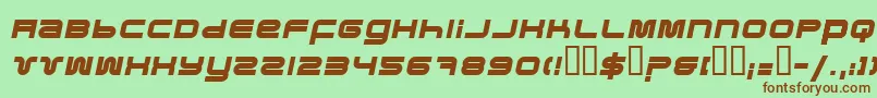 PfukBolditalic Font – Brown Fonts on Green Background