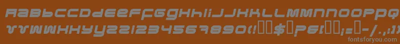 フォントPfukBolditalic – 茶色の背景に灰色の文字