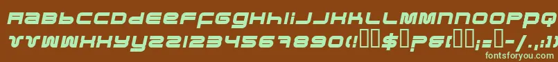 PfukBolditalic Font – Green Fonts on Brown Background