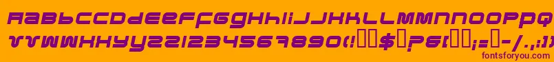 PfukBolditalic Font – Purple Fonts on Orange Background