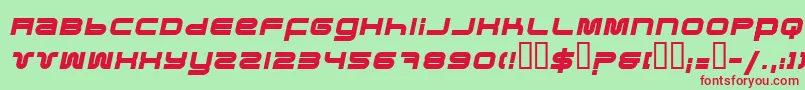 PfukBolditalic Font – Red Fonts on Green Background