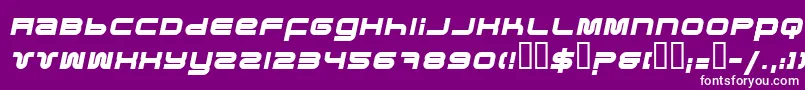 フォントPfukBolditalic – 紫の背景に白い文字