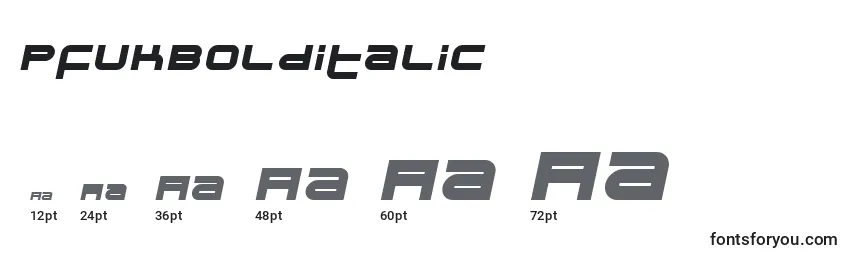 PfukBolditalic Font Sizes