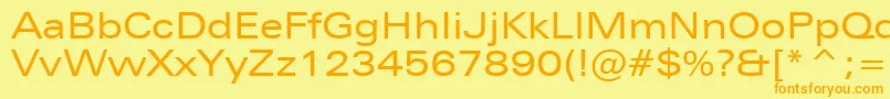ZurichExtendedBt Font – Orange Fonts on Yellow Background