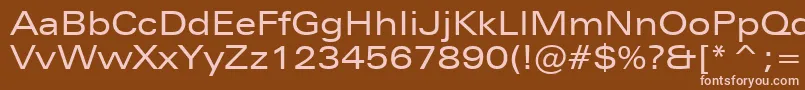 Fonte ZurichExtendedBt – fontes rosa em um fundo marrom