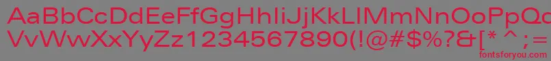 ZurichExtendedBt Font – Red Fonts on Gray Background