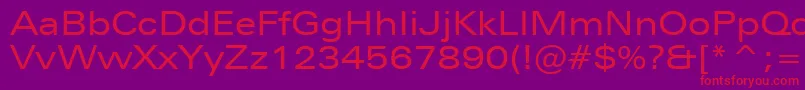 ZurichExtendedBt Font – Red Fonts on Purple Background