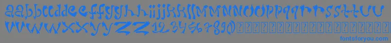 フォントDirtyserif – 灰色の背景に青い文字