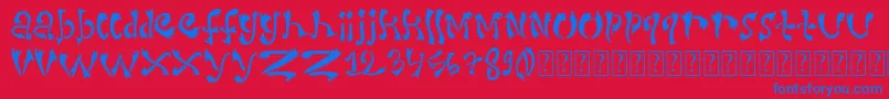 Police Dirtyserif – polices bleues sur fond rouge