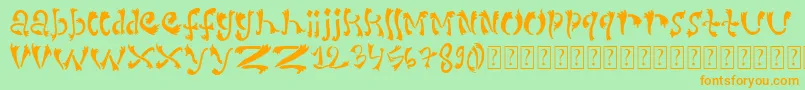 Dirtyserif Font – Orange Fonts on Green Background