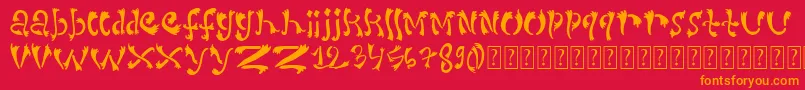 fuente Dirtyserif – Fuentes Naranjas Sobre Fondo Rojo