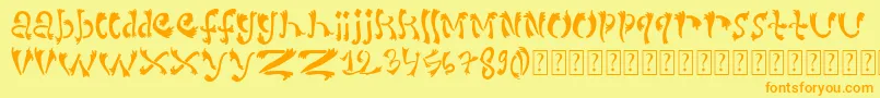 Dirtyserif Font – Orange Fonts on Yellow Background