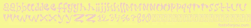 Dirtyserif Font – Pink Fonts on Yellow Background