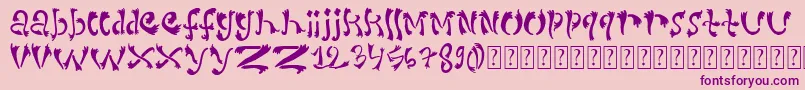 Dirtyserif-Schriftart – Violette Schriften auf rosa Hintergrund