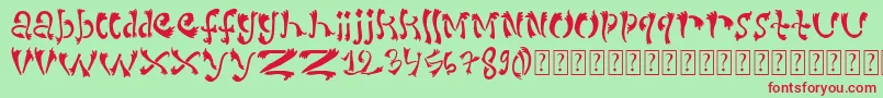 Dirtyserif Font – Red Fonts on Green Background