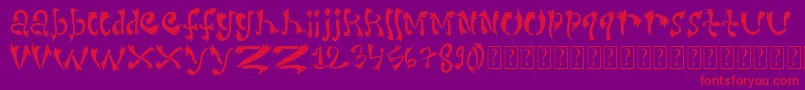 Dirtyserif-Schriftart – Rote Schriften auf violettem Hintergrund