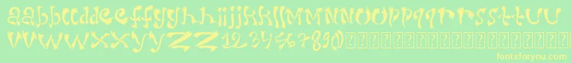 Police Dirtyserif – polices jaunes sur fond vert