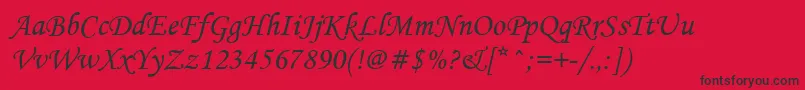 Шрифт MonotypeCorsiva – чёрные шрифты на красном фоне