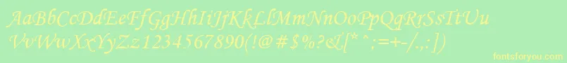MonotypeCorsiva Font – Yellow Fonts on Green Background