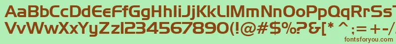 HandelGothicBt-fontti – ruskeat fontit vihreällä taustalla