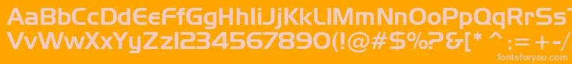 HandelGothicBt-fontti – vaaleanpunaiset fontit oranssilla taustalla