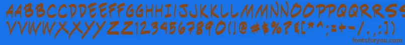 Indiksn0 Font – Brown Fonts on Blue Background