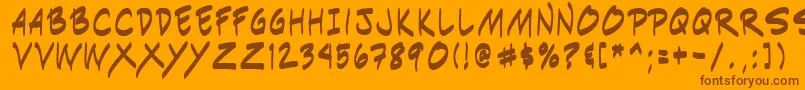 Fonte Indiksn0 – fontes marrons em um fundo laranja