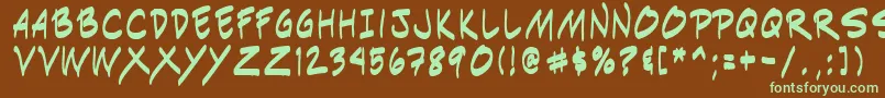 Indiksn0 Font – Green Fonts on Brown Background