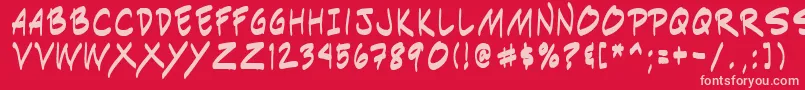 Indiksn0 Font – Pink Fonts on Red Background
