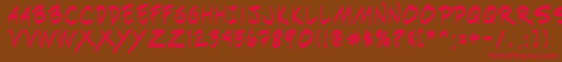 Indiksn0 Font – Red Fonts on Brown Background