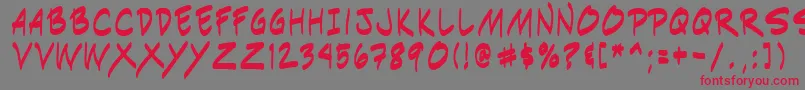 Indiksn0 Font – Red Fonts on Gray Background