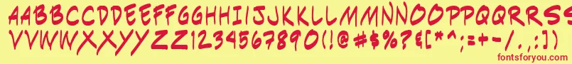 Indiksn0 Font – Red Fonts on Yellow Background