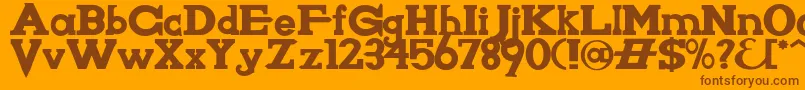 Knighwsn Font – Brown Fonts on Orange Background
