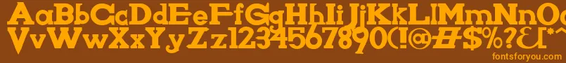 Knighwsn Font – Orange Fonts on Brown Background