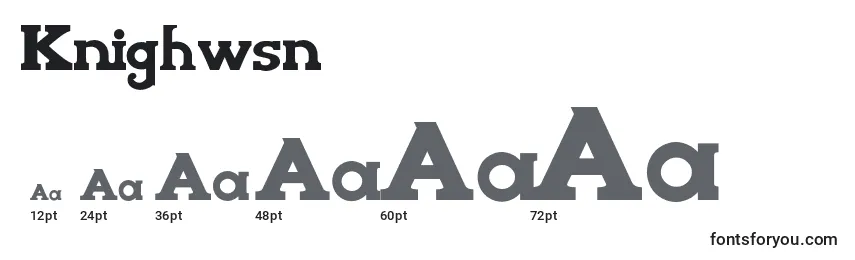 Knighwsn Font Sizes