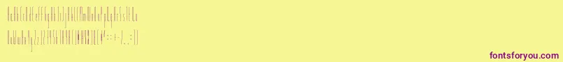 Czcionka Slendergreyregular – fioletowe czcionki na żółtym tle