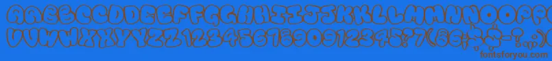 Touristtrap Font – Brown Fonts on Blue Background