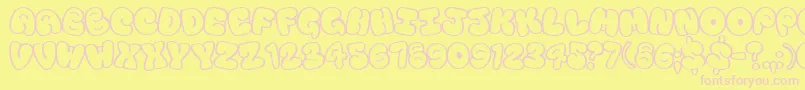 Touristtrap Font – Pink Fonts on Yellow Background