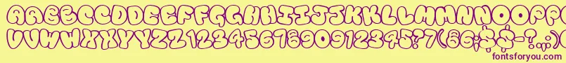 Touristtrap Font – Purple Fonts on Yellow Background