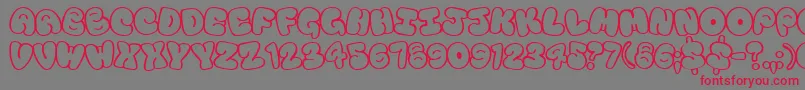 Touristtrap-Schriftart – Rote Schriften auf grauem Hintergrund